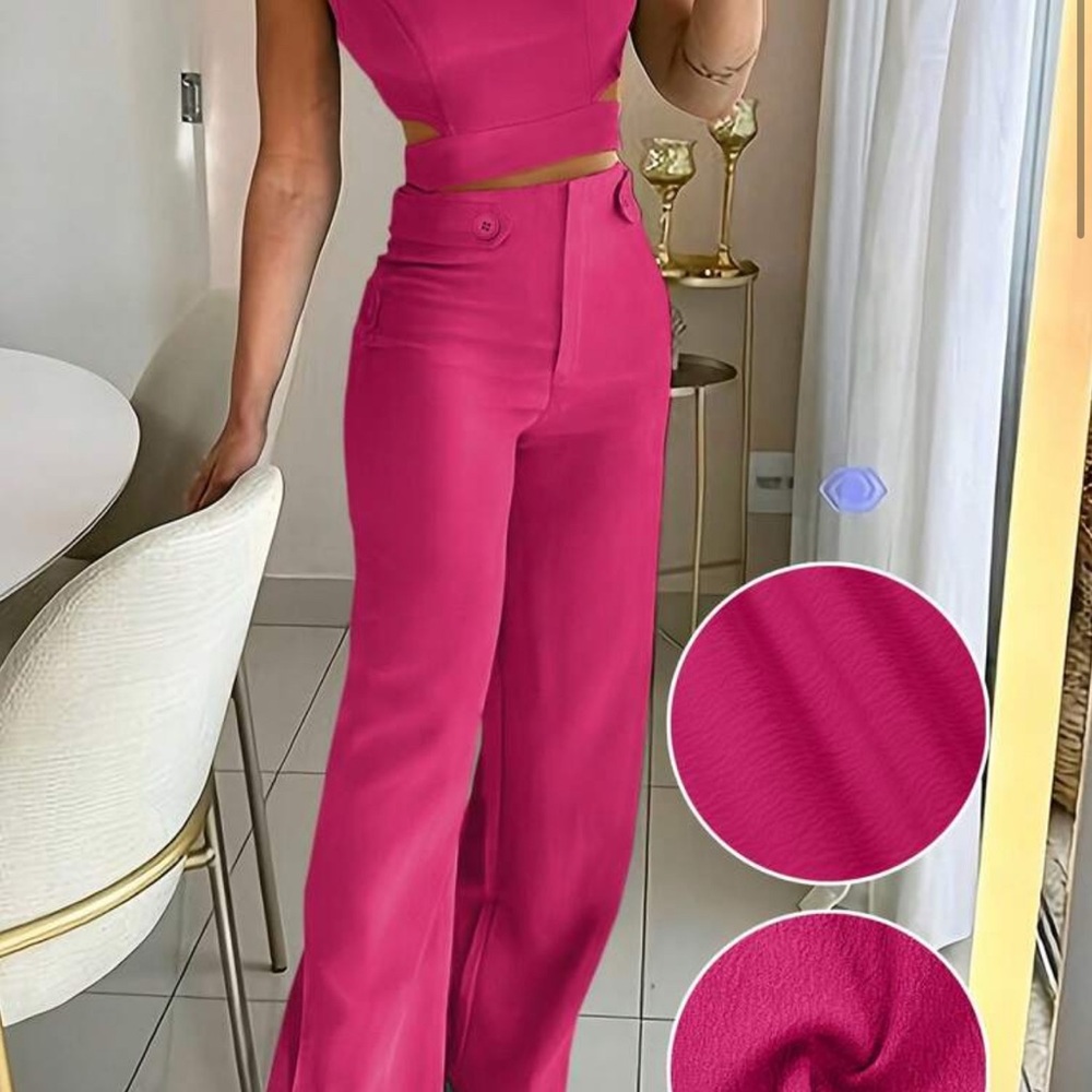 SHEIN Fuchsia Wide Leg Jumpsuit